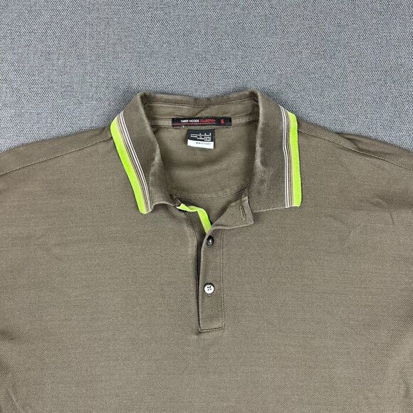 Nike Golf Polo Mens Size‎ Large Tiger Woods Collection Brown Dri Fit Collared - Picture 8 of 8